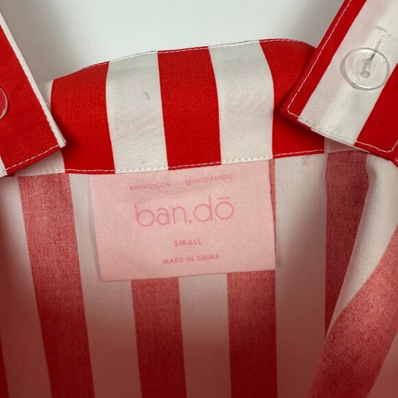 NWT Ban.do Easy Boxy Tank Red White Vertical Stripes Small - Picture 7 of 9